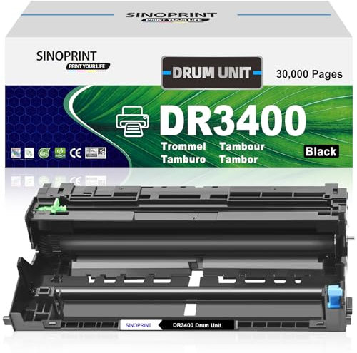 SINOPRINT DR3400 Trommel Kompatibel für Brother DR-3400 DR 3400 Drum für Brother HL-L5100DN DCP-L5500DN HL-L5100DNTT HL-L5000D HL-L5100DNT MFC-L6800dw DCP-L6600DW HL-L5200DW HL-L6400DW MFC-L5700DN