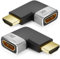 deleyCON 2 Piezas Conectores de Acoplamiento Adaptador HDMI 8K@60Hz / 4K@120Hz UHD Aluminio HDMI 2.1 ARC HDR10+ Dolby Vision VRR ALLM 48Gbps Ángulo Derecho/Izquierdo Gris Negro