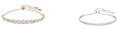 Swarovski Emily Armband, Weiss & Subtle Trilogy Armband, Weiss, Rhodiniert