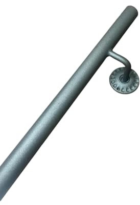 FERMEG – Corrimano in Ferro Battuto per Scale Interne ed Esterne | 50–400 cm | Kit con Staffe e Tasselli | Montaggio Facile | Made in Italy | Fai da Te (Nero Antracite, 60 cm)