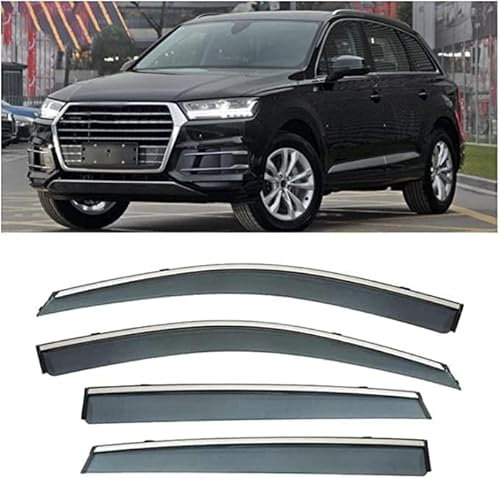 MrananQS Windabweiser für Audi Q7 2016-2021, Windabweiser Regenabweiser, Auto Seitenfenster Visier Abweiser Auto Zubehör, 4 Stück