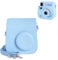 HIYQIN Mini SE Leather Case, Protective Case Compatible with Fujifilm Instax Mini SE/7+ Instant Camera, for Instax Mini SE Cover with Shoulder Strap - Sky Blue