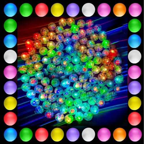 DAJASD Leuchtende Luftballons, 100 Stück LED Ballons Lichter + Luftballons Geburtstag, LED Luftballons Leuchtend, Luftballons mit LED Licht für Party Weihnachten Hochzeit Geburtstag Valentinstag