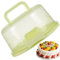 Generic Scatola di trasporto sicura per torte, classico, contenitore per torte, 26 x 22 x 12,5 cm, Verde, adatto per il microonde, portatile, stabile, design trasparente