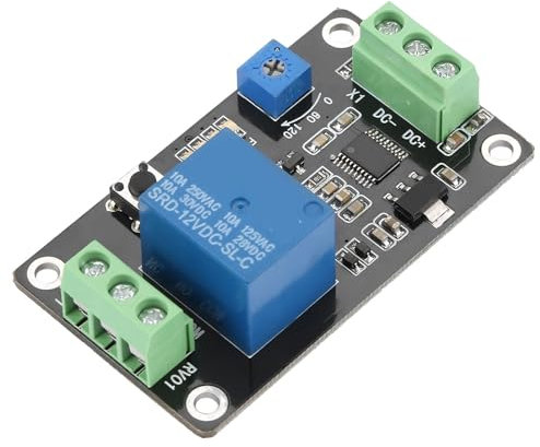 Haosie Relé Temporizado, 12 V, temporizador de retardo de relé, módulo de relé de temporización, módulo de retardo de encendido/apagado (DC12V)