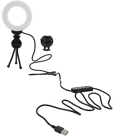 OSALADI Led Webcam Lighting Ring Light for Desk Camera Fill Light Mini Size Easy Brightness Adjustment
