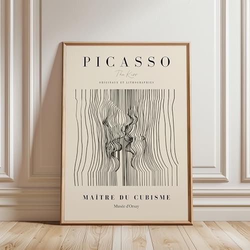 ARTINSPIRIO Pablo Picasso - Der Kuss Kunstdruck, Beige, ohne Rahmen (60x90 cm, MUSEUM POSTER 250 GSM)