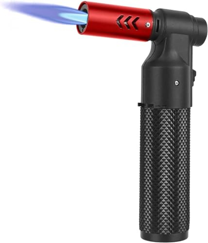 Brûleur de cuisine au butane, grand chalumeau à flamme à jet, rechargeable, portable, chalumeau au butane, mini chalumeau réglable pour camping, barbecue, pâtisserie, cuisine culinaire