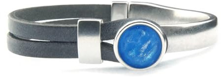 QOSS Armband GWEN vintage schwarz Stein blau Größe M