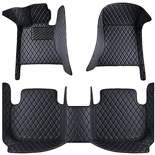 StRoux Leder Auto Fußmatten Set für Hyundai Tucson 4 (NX4) 2021-2025, Nach Maß Vollständige Abdeckung Teppich Vorne Hinten ​wasserdichte Anti-Rutsch Bodenmatte Autoteppich ZubehöR,A/Black
