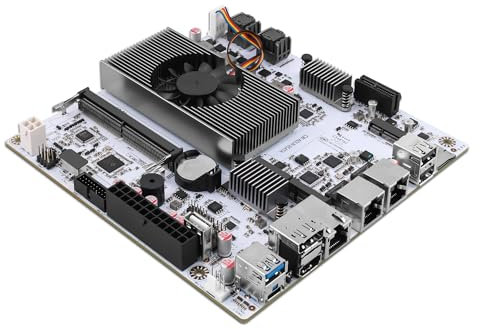 CWWK NAS Motherboard 8 Bay con 10GbE RJ45, N355 CPU Mini ITX Scheda madre Bianco M8 (N305 Upgrade), 2 x NVMe, Dual 2.5GbE LAN, M.2 WiFi, USB-C, DDR5 16GB RAM 512GB SSD, PCIe x1, TF