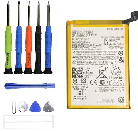 ERYNK Batteria di ricambio PC50 compatibile con Moto G14/G54, batteria di ricambio con set di attrezzi