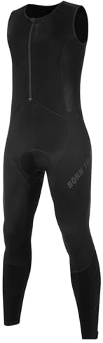 Santic Fahrrad-Trägerhose Gepolstert Herren Thermo Fahrradhose Lang