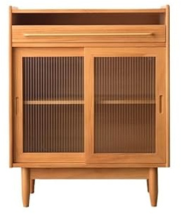 NEBE Sideboard 75 x 40 92 cm Kiefernholz Moderner Bar-/Küchen-/ESS-/Beistelltisch, Japanischer Stil, Wohn-/Wohnzimmer-Aufbewahrungsschrank an der Wand, Dekorative Möbel Schrank