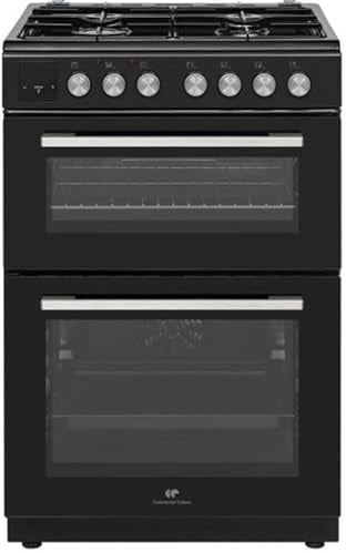 Cuisinière gaz - CONTINENTAL EDISON - CECDF6060IBD - Double fours - 4 feux - noir - L60 xP60 x H90 cm