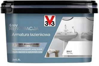 V33 Lack-Profi Badewannenlack SATIN Weiß RAL 9010 Badewannenbeschichtung Emaille Farbe (1 L)