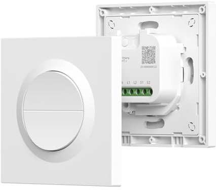 SONOFF Fusion, Orb-MW2(MINI-2GS-E), Matter Intelligenter Lichtschalter, 2-fach, 2,4 GHz WLAN, Neutralleiter erforderlich, Fern- & Sprachsteuerung, Kompatibel mit Alexa/Siri, 10A/Gang, 16A/gesamt