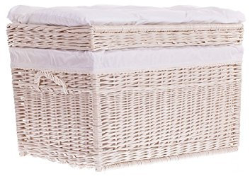 e-wicker24 Alles aus Weide Weidenkorb zur Aufbewahrung von Gegenständen und als Wäschekorb oder Spielzeugkorb Wäscheschrank Truhe für Wäsche Wäschepuff aus Weide geflochten Schrankkoffer