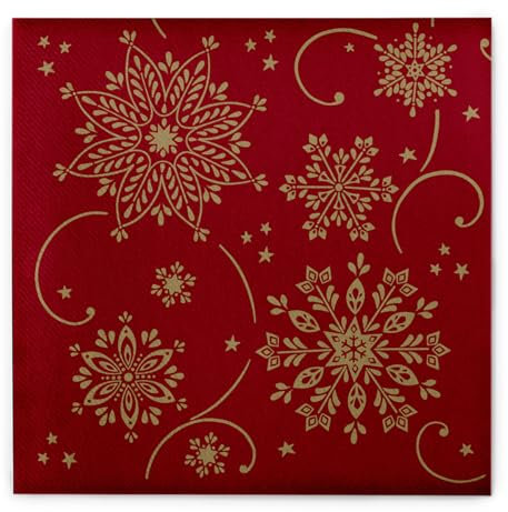Mank Airlaid-Servietten 40x40 cm, Premium Einweg Serviette, stoffähnlich und saugstark, perfekt für Weihnachtsfeiern & Adventsfeiern, Winter Weihnachtsservietten 50 Stück Cristal (Bordeaux)