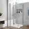 EMKE Duschkabine 90x70 Eckeinstieg Falttür Dusche 180º Klappbar Duschwand Duschtür Duschabtrennung mit Seitenwand 6mm ESG Sicherheitsglas Eckdusche Komplettdusche