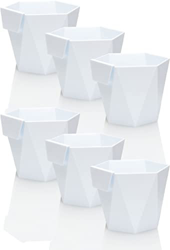 idea-station macetas plastico 6 x 11 cm - Blanco - macetas Colgantes - maceteros Decorativos Interior