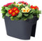 GEEZY Flower Pot, Anthracite Balcony Rail Planter, Durable Garden Fence Pot with Dual Compartments, UV Resistant, Eco-Friendly Hanging Plant Pots for Outdoor Decor, 26x40x24.5 cm