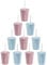 ENGELLAND - 10 x Kunststoffbecher mit Deckel, Hell-Blau/Rosa, Trinkbecher mit Strohhalm, Party-Becher, Plastik Trink-Gläser, Mehrweg, 0,25 Liter