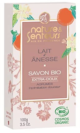 Nature & Senteurs - Lait d'Ânesse Savon Extra-Doux Agrumes Bio 100 g