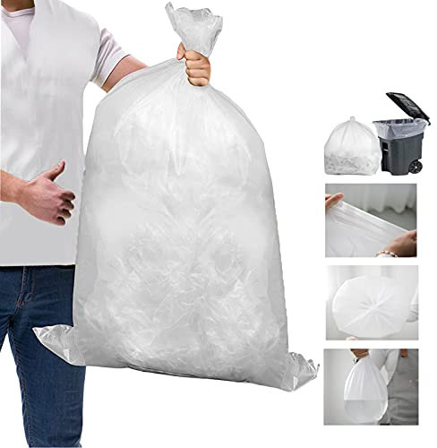 50 Large Strong Clear Bin Bags (18 x 29 x 39 Inches) - Plastic Recycling Bin Liners - 140 Gauge Trash Bags for Rubbish, Waste, Refuse & Dustbin Sacks – 85 Litres
