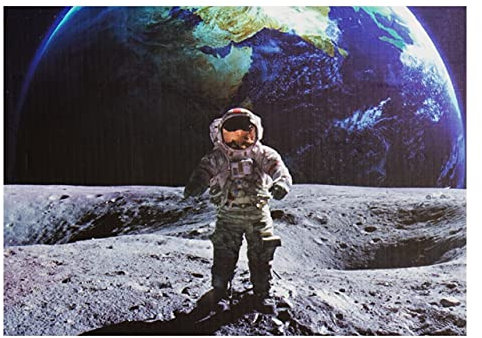 Brave Astronaut on Moon 1000 Teile Puzzle für Erwachsene & Kinder | 27 x 20 Zoll Puzzle-Spiel mit extra dicken, Teilen, die leicht zusammenpassen | aus recyceltem Papier | Bonus-Poster enthalten