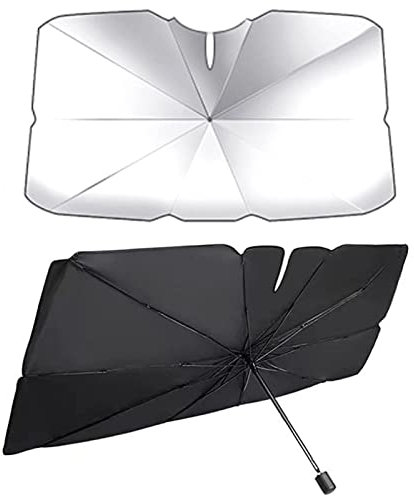 Yajimsa Parasol Delantero Coche, Coche Sol Sombra, Sombrilla Paraguas del Coche para Lunas Delanteras, Parasol Protector Solar para Coche Parasoles Parabrisas Plegable Resistir A Los Rayos UV