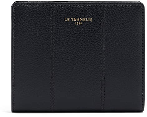 Le Tanneur, Petit Portefeuille, Porte Monnaie, en Cuir grainé, Juliette, Femme, 3 Poches Plates, Soufflet, Poche zippée Monnaie, 4 Compartiments Cartes, Poche Plate arrière, Porte Cartes, Anti RFID