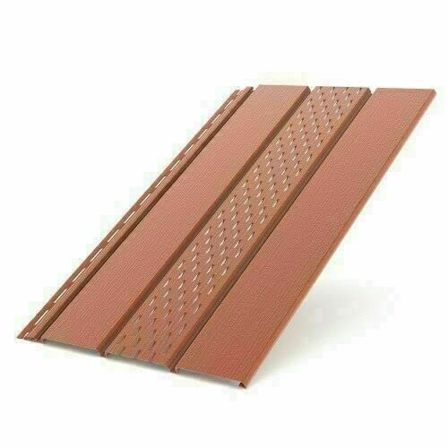 Bryza Kunststoffpaneele Ziegelrot RAL9004 1,50m Wandpaneele Deckenpaneele Innen und Außen Unterdachpaneele Dachkasten Wandverkleidung Holzoptik (Paneele perforiert 1,50x0,305m)