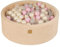 MEOWBABY Piscine à Balle pour bébé – Piscine à balles Douce en Velours 90x30cm avec 200 balles – Fosses a Boules pour Enfants, Écru
