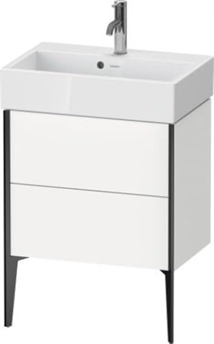 Duravit XViu 4458 Waschtischunterbau stehend Compact, 2 Auszüge, für Waschtisch Vero Air 236860, 584x384 mm, XV44580B289, Farbe: schwarz matt/Flannel Grey hgl.
