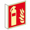 Feuerlöscher Fahnenschild ALU Schild 15x15cm ISO 7010 nachleuchtend Aluminium