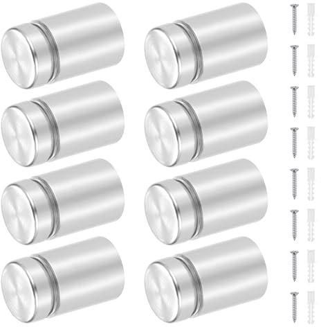 HSEAMALL 40 Pièces 16 * 25mm Entretoise de Verre Vis D'écartement Acier Inoxydable Publicité Vis pour Plaques et Présentoirs de Signe