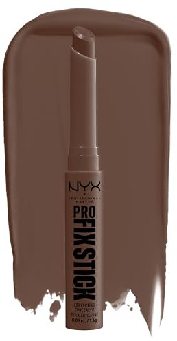 NYX Professional Makeup Korrigierender Concealer, Kaschiert Augenringe, Unreinheiten, dunkle Flecken und Verfärbungen ab, Mit Hyaluron, 12 Stunden Halt, Vegane Formel, Pro Fix Stick, Deep Walnut