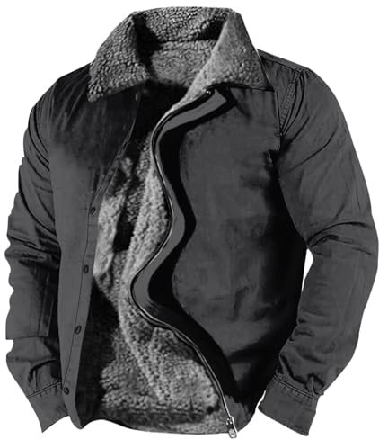 winter lederjacke herren jacke mit heizung herren strickweste herren jeansjacke gefüttert herren Hoodie Herren 3xl Reflektierende Jacke Herren Softshell Jacke Herren Zip Hoodies (Dark Gray, 3XL)