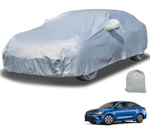 autozen Autoabdeckung, Autoplane wasserdicht für Limousine 510 bis 540 cm Abdeckplane Auto mit Baumwollfutter Schutz vor Regen Sonne Schnee Staub für Vollgarage, silbrig