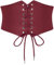 SCARLET DARKNESS Damen Mittelalter Gürtel PU Leder Elastischer Bund Breiter Gürtel Piraten Schnürgürtel Rotwein L