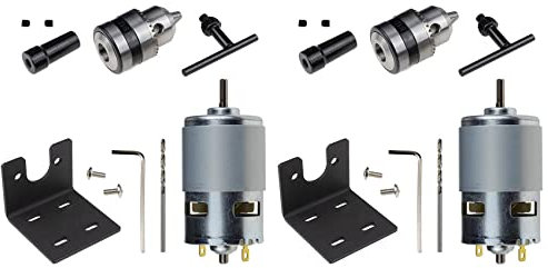 Sizoriruk 2X 775 Motor 10000U/Min DC 12V Drehmaschine 775 Motor mit Mini Hand Bohrer Futter und Fräsen Maschinen Halterung