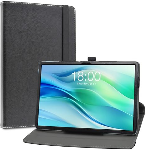 LiuShan Rotary Funda para Teclast P50 Tableta, Folio Soporte PU Cuero con Funda Caso para TECLAST P50/TECLAST P50S/DOOGEE U11/DOOGEE U11 Pro Tableta de 11 Pulgadas, Negro