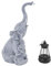 Solar Outdoor Garden Statues Lights, Elephant Figurines Garden Sculpture Decor, Lucky Elephant Mother Gifts for Women, Unique Housewarming Gifts and Yard Decoration