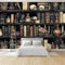 Art Photo Wallpaper 3D Retro Style Old Bookshelf Books Skull Non-Woven Mural Living Room Bedroom Wall Decoration - 300 x 210 cm Photo Mural- Living Room Sofa TV Background Wall Decor