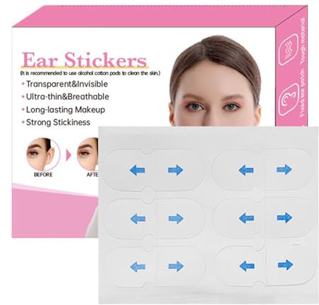 Cinta adhesiva para orejas grandes, discretas calcomanías de fijación de orejas | Cintas de levantamiento de orejas de maquillaje | Cintas invisibles para orejas, calcomanías para adultos, corrector
