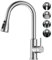 SREWOHS PRO Kitchen Sink Mixer Taps,Pull Out Hose,Brushed Stainless Steel,4 Spary Modes,360° Swivel,High Arc(187mm),Single Handle Faucet for 1 Hole Kitchen Sink,Replacement Bar Tap,Nickel