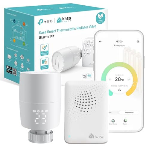 TP-Link KE100 KIT(Renewed) Smart Thermostat Radiator Valve, Kasa Smart Radiator Valve, Energy Saving, LED display Radiator Thermostat Valve, Smart TRV Schedule, Works with Alexa & Google, Easy setup
