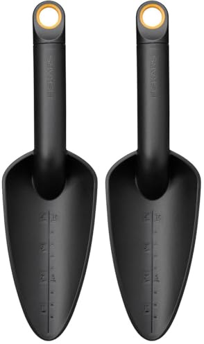 Fiskars Blumenkelle, Länge: 28 cm, Glasfaserverstärkter Kunststoff, Schwarz/Orange, Solid, 1071899 (Packung mit 2)
