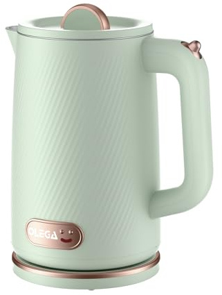 OLEGA 1800W Electric Kettles: 1.8L Large Hot Water Kettle | Fast Boiling Water Boiler Electric Tea Kettle Teapot, BPA-Free 304 Stainless Steel Electric Teapot for Coffee Tea, Green